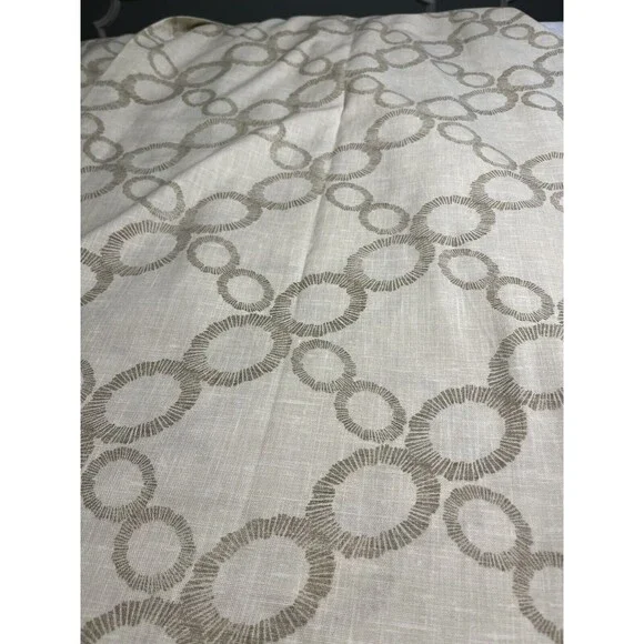 Pair of Tahari Home Cream Geometric Panel Window Curtain Drape 50”W x 84”L - Picture 1 of 8